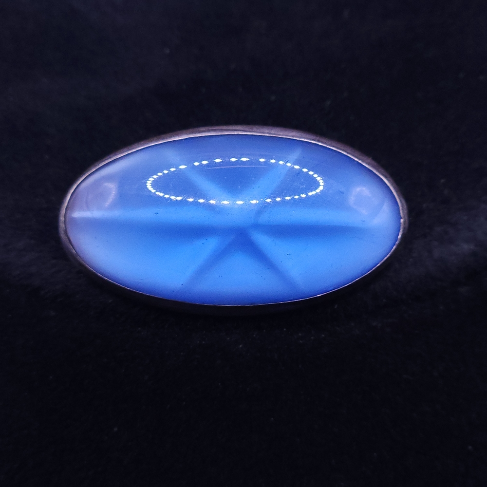 vintage sterling silver blue glass star brooch pin. - Picture 2 of 6